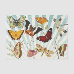 Papier Mousseline Découpage de collage papillon vintage