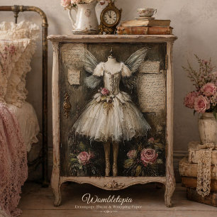 Papier Mousseline Decoupage de fée ballerine vintage grunge français