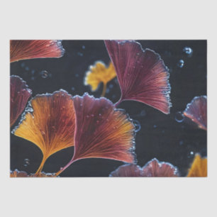 Papier Mousseline Découpage de feuilles de Ginkgo au luminogramme co