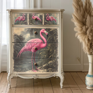 Papier Mousseline Découpage de flamant rose de lagon tropical
