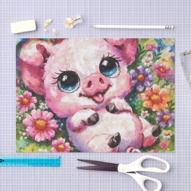 Papier Mousseline Découpage de fleurs de cochon géant (Artisanat)
