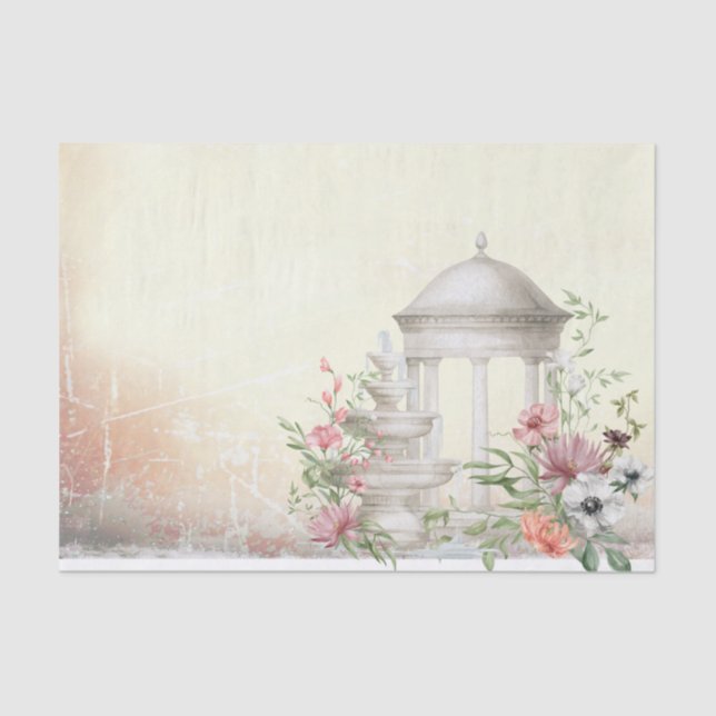 Papier Mousseline Découpage de fleurs de jardin (Recto)