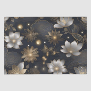 Papier Mousseline Découpage de fleurs d'or et d'argent /