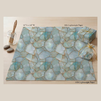 Papier Mousseline Découpage de géode d'agate turquoise de luxe avec