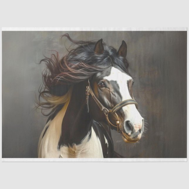 Papier Mousseline Découpage de grâce du souverain du cheval Majestic (Recto)