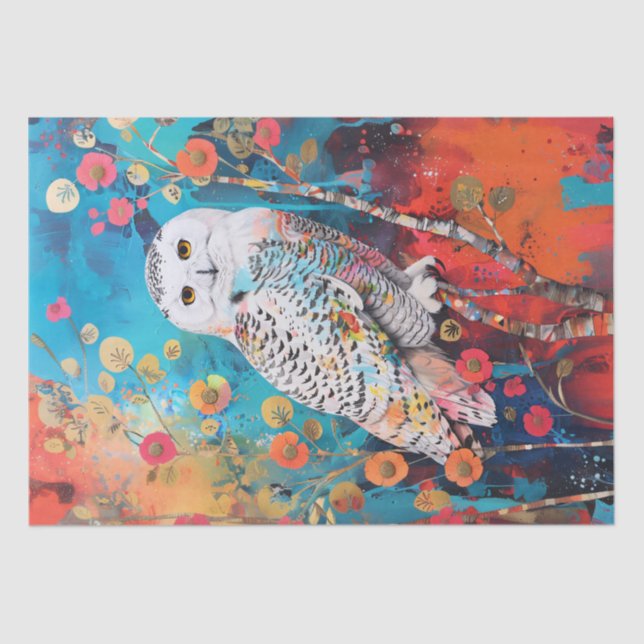 Papier Mousseline Découpage de la Chouette d'art pop (Recto)