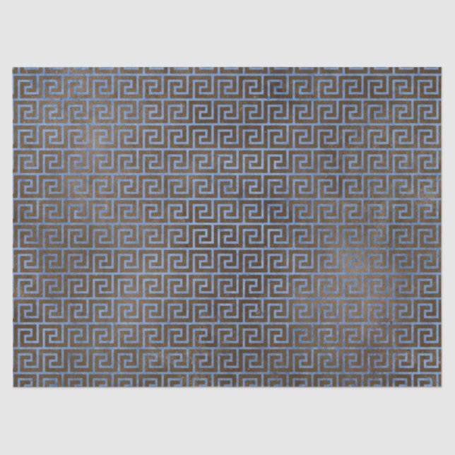 Papier Mousseline Découpage de la clé bleue et grecque Brown (Recto)