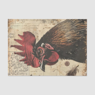 Papier Mousseline Découpage de la ferme vintage de coq de poulet