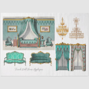 Papier Mousseline Découpage de la maison de poupée vintage