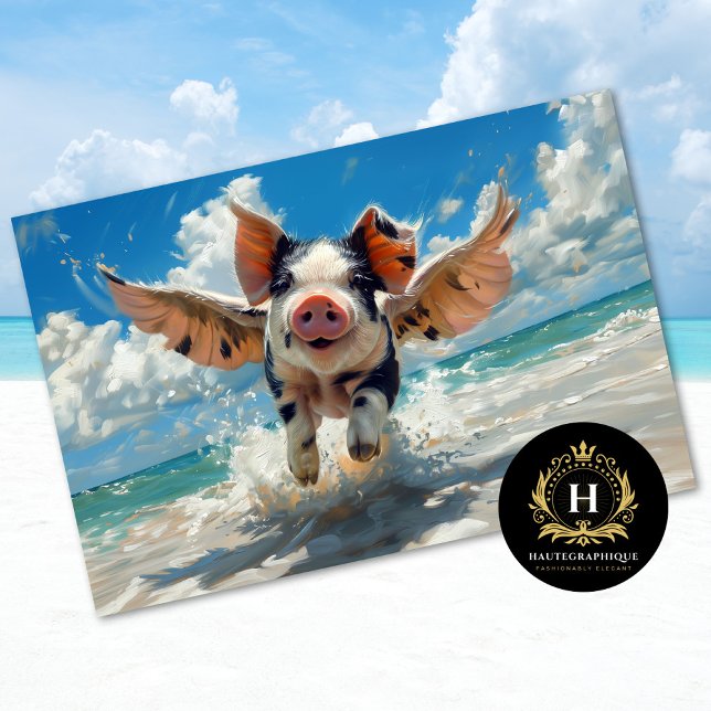 Papier Mousseline Découpage de la nage de cochon de plage (Créateur téléchargé)