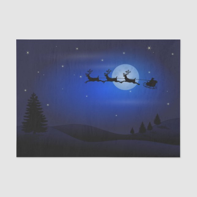 Papier Mousseline Découpage de la nuit de Noël Père Noël (Recto)