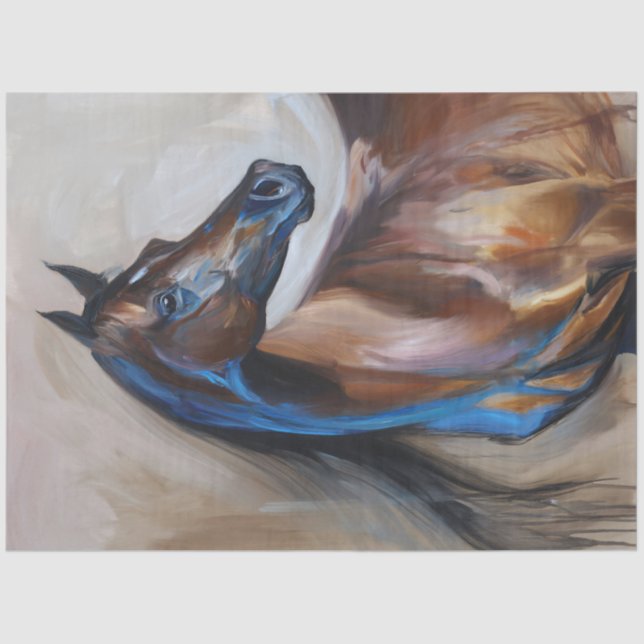 Papier Mousseline Découpage de la peinture équine arabe (Recto)