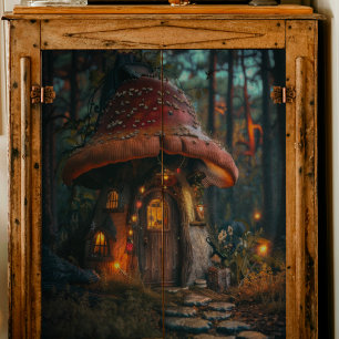 Papier Mousseline Découpage de la petite maison de champignons