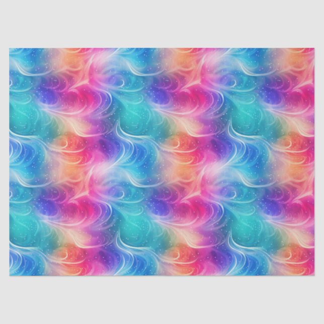 Papier Mousseline Découpage de la poussière d'étoile arc-en-ciel (Recto)