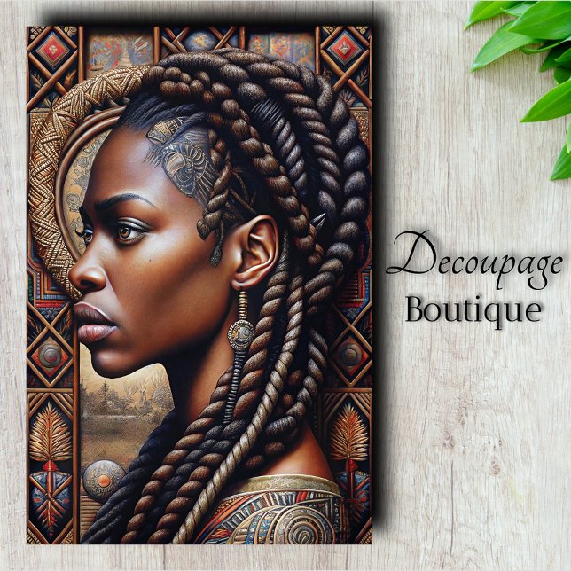 Papier Mousseline Découpage de la reine d'Afrique Regal (Regal African Queen Decoupage Tissue Paper)
