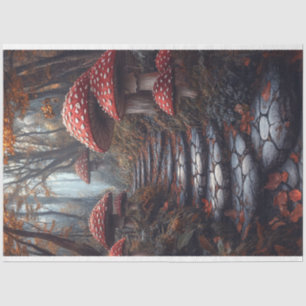 Papier Mousseline Découpage de l'allée de la forêt de champignons Wh