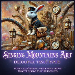 Papier Mousseline Découpage de lapin de la poste victorienne Steampu