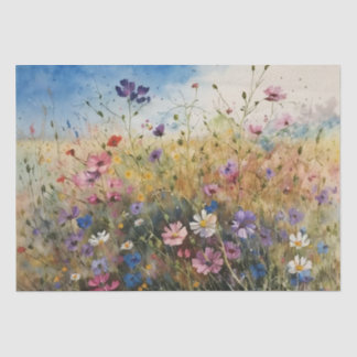 Papier Mousseline Découpage de l'aquarelle fleur sauvage
