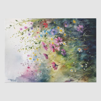 Papier Mousseline Découpage de l'aquarelle fleur sauvage
