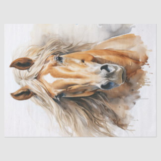 Papier Mousseline Découpage de l'aquarelle Palomino Horse