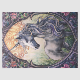 Papier Mousseline Découpage de l'aquarelle Unicorn à conte de fées v