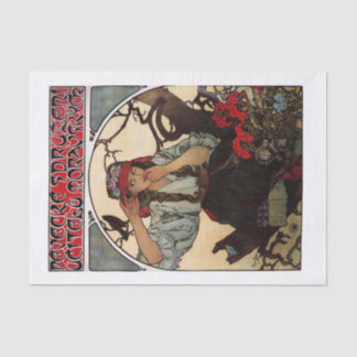 Papier Mousseline Découpage de l'art Mucha Vintage