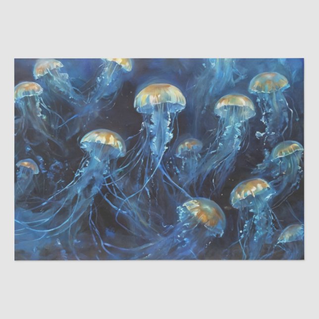 Papier Mousseline Découpage de l'art pétrolier Jellyfish (Recto)
