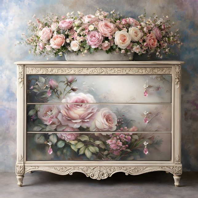 Papier Mousseline Découpage de l'aube Rose (Misty Rose Dawn Decoupage Tissue Paper)