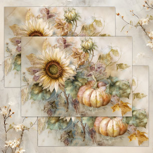 PAPIER MOUSSELINE DÉCOUPAGE DE L'AUTOMNE DES SOUFFRES ET CITROUILLE