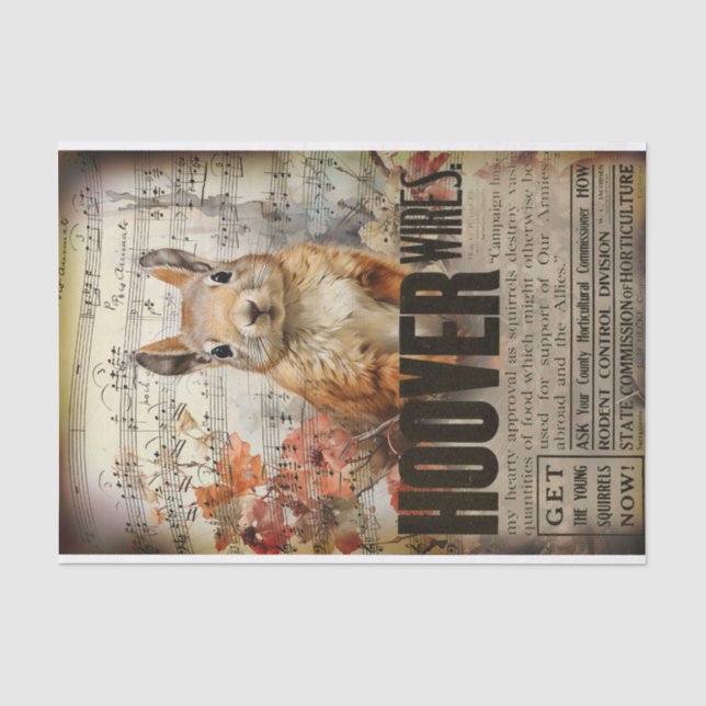 Papier Mousseline Découpage de l'écureuil vintage (Recto)