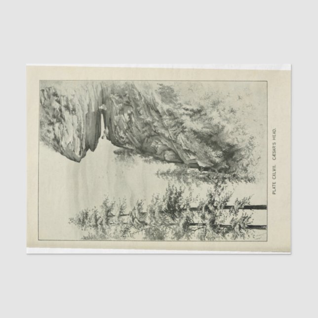 Papier Mousseline Découpage de l'éphémère de la falaise du paysage (Recto)