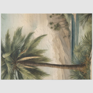 Papier Mousseline Découpage de l'Ephémère de l'aquarelle des palmier