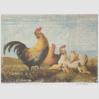 Papier Mousseline Découpage de l'Ephémère de poulet de la ferme vint