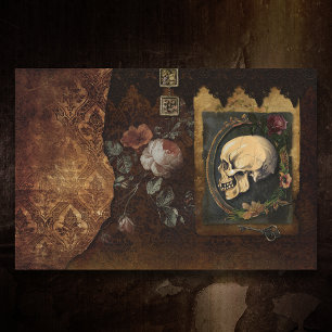 Papier Mousseline Découpage de l'Ephémère du crâne Grungy Halloween 