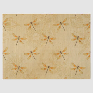 Papier Mousseline Découpage de libellule jaune et orange