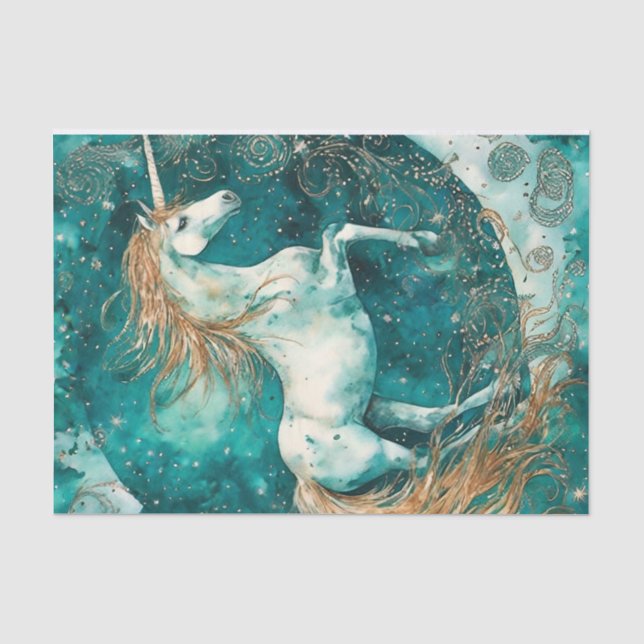 Papier Mousseline Découpage de licorne magique (Recto)