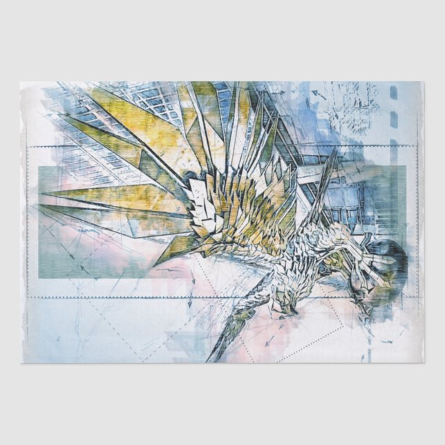 Papier Mousseline Découpage de l'oeuvre d'Atlanta Falcon Bird (Recto)