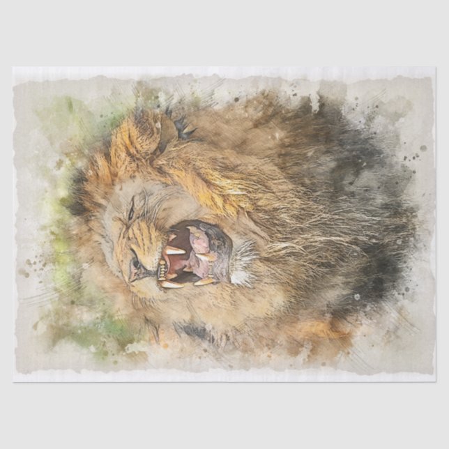 Papier Mousseline Découpage de l'oeuvre de lion (Recto)