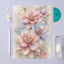 Découpage de magnolia à l'aquarelle pastel