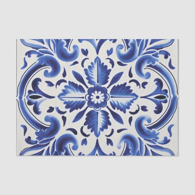 Papier Mousseline Découpage de motif portugais mignon (Recto)