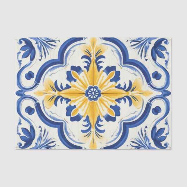 Papier Mousseline Découpage de motif portugais mignon (Recto)