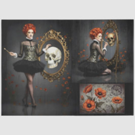 Papier Mousseline Decoupage de motifs gothiques poétiques 