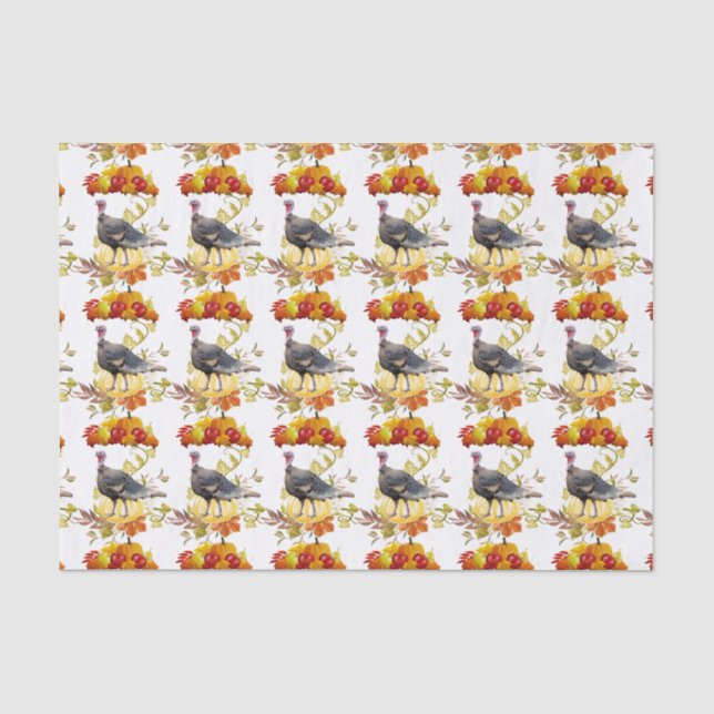 Papier Mousseline Découpage de Noël de Thanksgiving Turquie (Recto)
