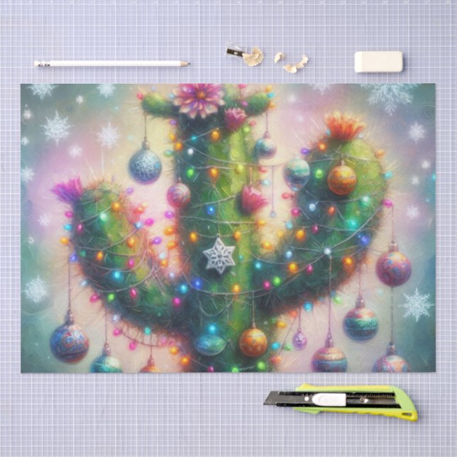 Papier Mousseline Découpage de Noël Saguaro Cactus (Artisanat)