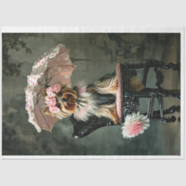 Papier Mousseline Découpage de parapluie vintage de Yorkie