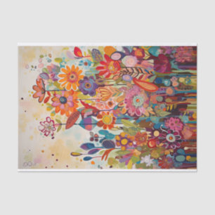 Papier Mousseline Découpage de peinture Abstraite florale en été