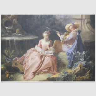 Papier Mousseline Découpage de peinture Rococo Vintage française