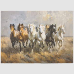 Papier Mousseline Découpage de peintures de la troupe de chevaux
