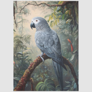 Papier Mousseline Découpage de perroquet gris africain