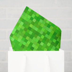 Papier Mousseline Decoupage de pixels verts